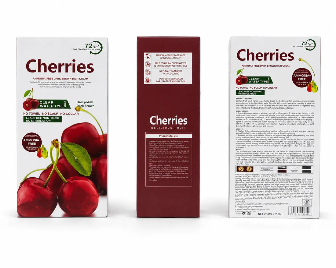 Cherries Ammonia-Free Dark Brown Hair Cream – Clear Water Type Non-Staining Formula
