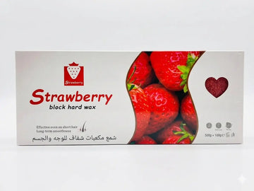 Strawberry Block Hard Wax (500g) – Professional Hair Removal Wax for Face & Body